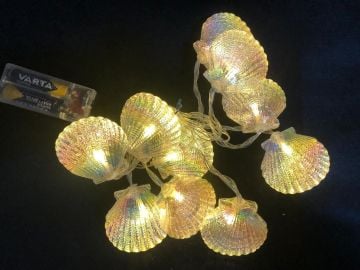 10 Led İstiridye Tasarımlı Pilli Çam Ağacı Süsü (2 Mt)