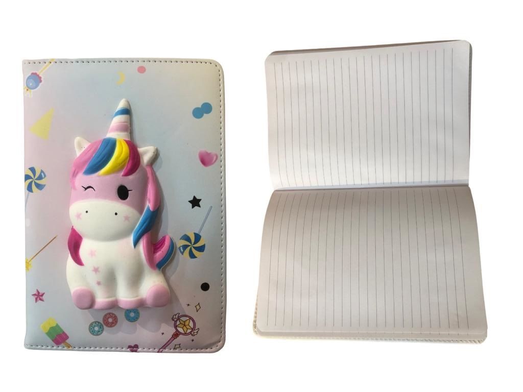 Sevimli Tek Boynuzlu At Tasarımlı Çizgili Defter