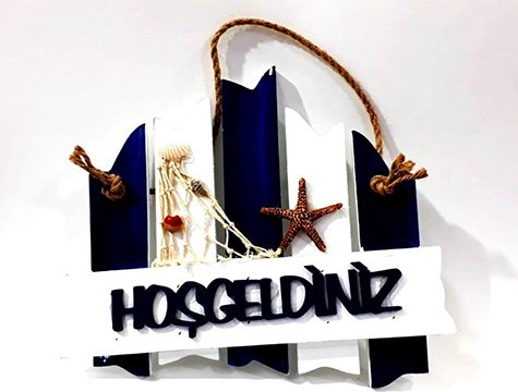Ahşap Marin Hoş Geldiniz Kapı Duvar Süs