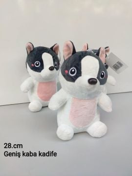 Sevimli Siyah Kafalı Köpek Karakterli Kadife Oyuncak