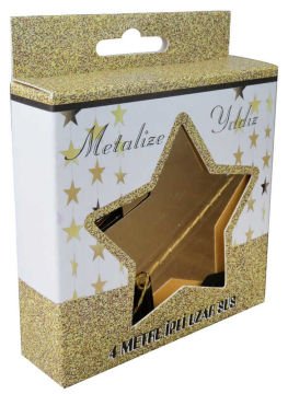 Yıldız Metalize Parlak Gold Şeklinde Uzar Süs