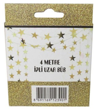 Yıldız Metalize Parlak Gold Şeklinde Uzar Süs