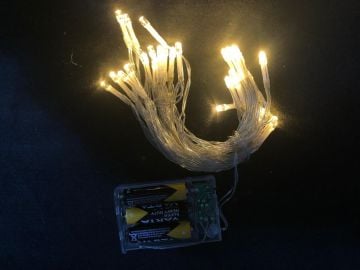 Şeffaf Kablolu Gün Işığı Pirinç Pilli 30 Led Işık (5 mt)