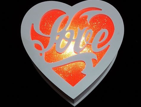 Romantik Hediye Işıklı Love Kalp