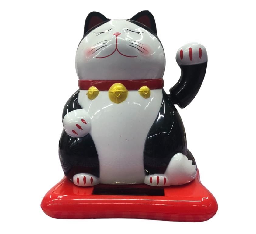 Solar Güneş Enerjili Sallanan Maneki Neko Şanslı Kedi Siyah