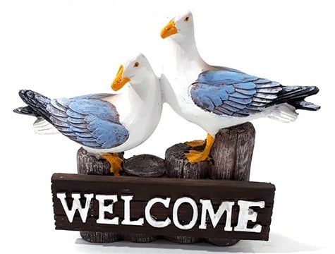 İki Martı Welcome Dekoratif Polyester Biblo