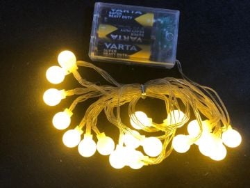 20'Li Gün Işığı Top Aydınlatma Pilli Dekoratif Led Lamba (3 mt)