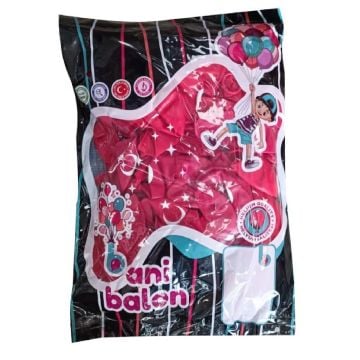 12'' Pastel Ayyıldız Baskılı Balon (100 Adet)