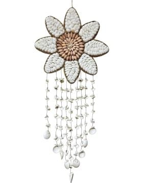 Papatya Tasarımlı Deniz Kabuğu Duvar Süsü (25 cm x 55 cm)