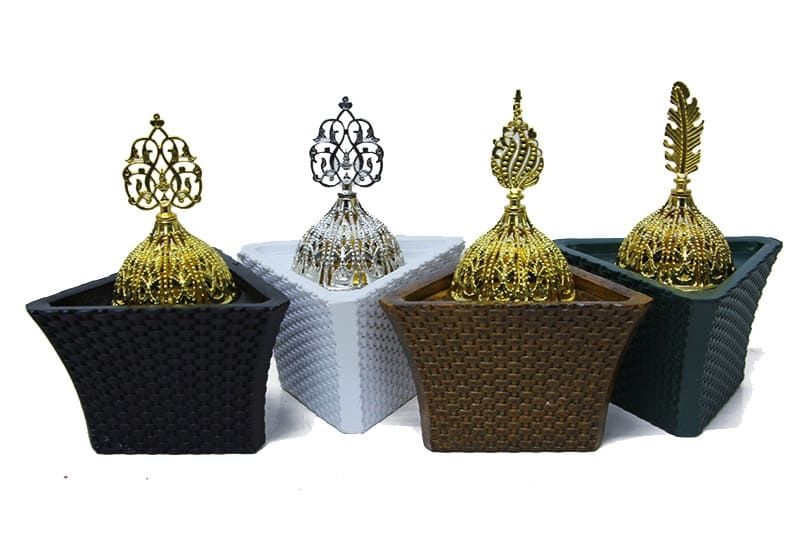 Gold Kapaklı Tasarımlı Polyester Tütsü Buhurdanlık