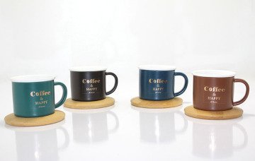 Ahşap Altlıklı Coffee Yazılı Seramik Fincan