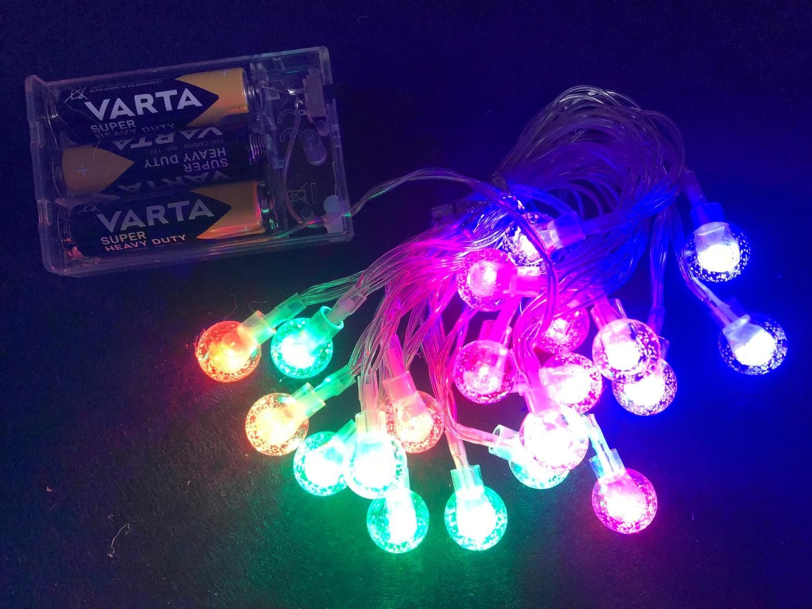 20 Kristal Toplu RGb Renkli Dekoratif Led Işık (3 mt)
