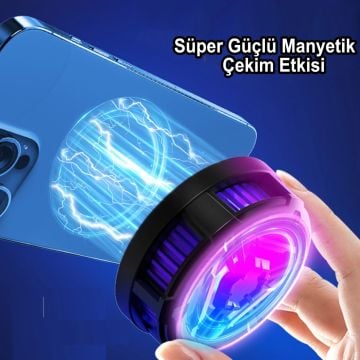 S10 Manyetik Işıklı Hızlı Buzlu Soğutma Cep Telefonu Fanı