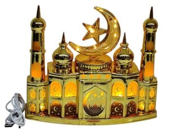 Dekoratif Işıklı Ay ve Yıldızlı Cami Biblosu