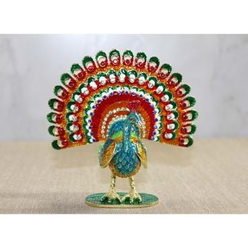Swarovski Taşlı Dekoratif Tavus Kuşu (11 cm)