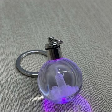 Kristal Galata Kulesi Tasarımlı Renk Değiştiren Anahtarlık