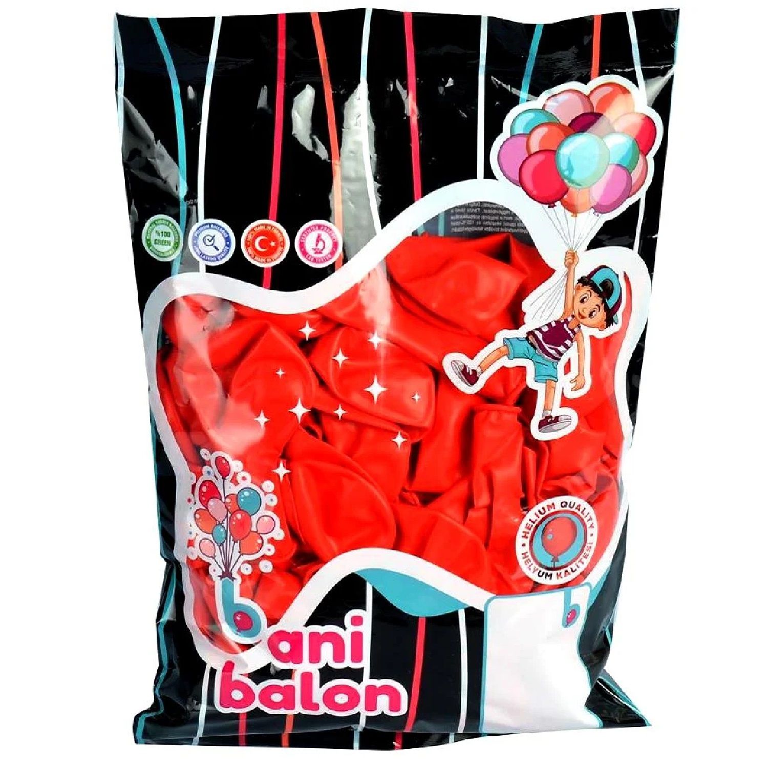 12'inç Kırmızı Pastel Balon (100 Adet)