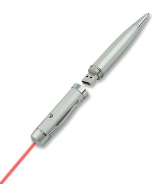 Kırmızı Lazer Işıklı 32 GB Gri Flash Bellek Kalem