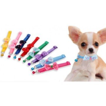 Renkli Çıngıraklı Kedi Köpek Papyon Tasması (12 Adet)