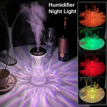Kristal Hava Nemlendirici Buhar Cihazı Renk Değiştiren Gece Lambası