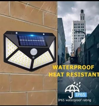 100 Led Güneş Enerjili Hareket Sensörlü Duvar Lambası