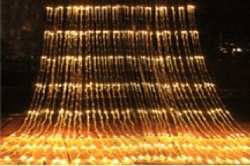 10 Saçaklı Akan Perde Şelale Led Sarı (3 mt x 3 mt)