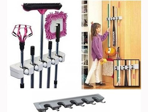 Askılı Mop ve Süpürge Tutucu 5 Li