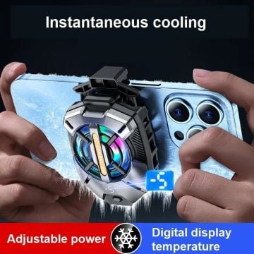 FS09 Kıskaçlı Rgb Işıklı Cep Telefonu Soğutma Buzlu Fan