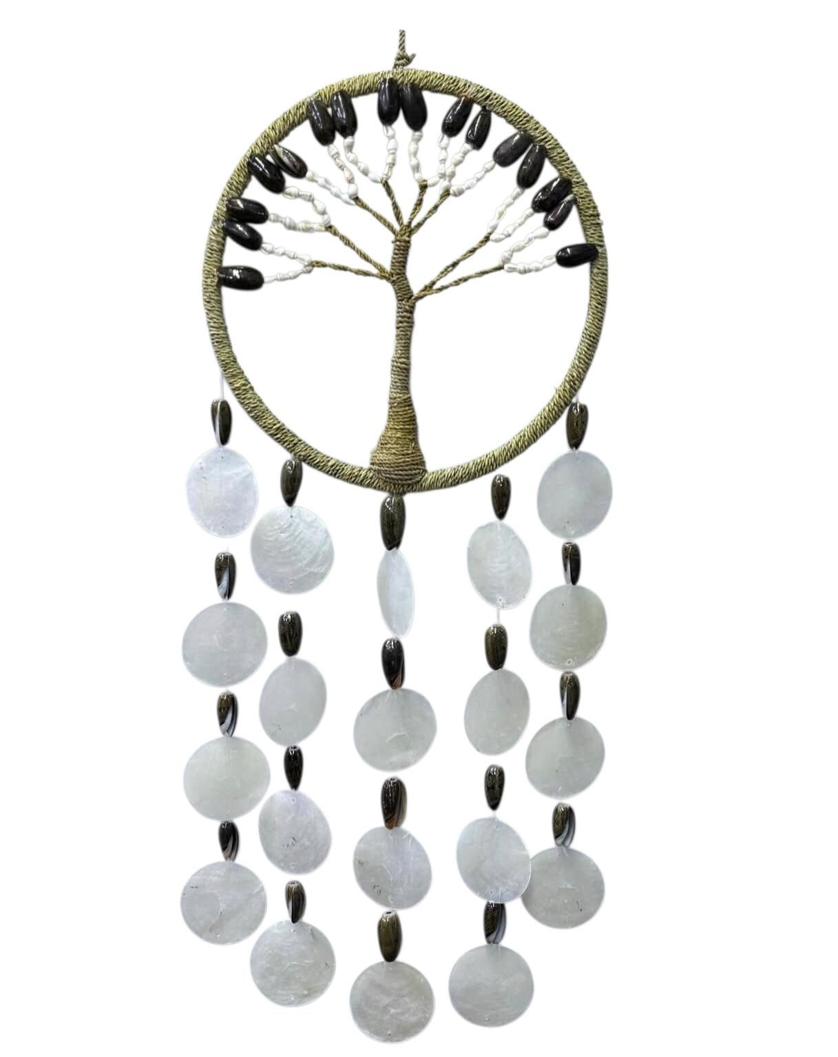Hayat Ağacı Sedef Dekoratif Rüzgar Çanı (21 cm x 65 cm)