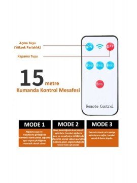 160 Ledli Uzaktan Kumandalı Solar Dış Mekan Bahçe Lambası