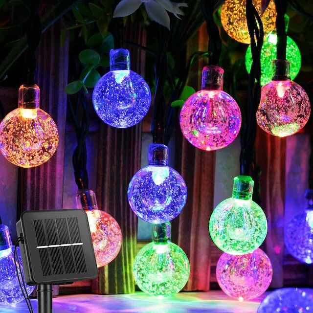 Renkli Solar Güneş Enerjili 50 Top Led  RGB (10 Mt)