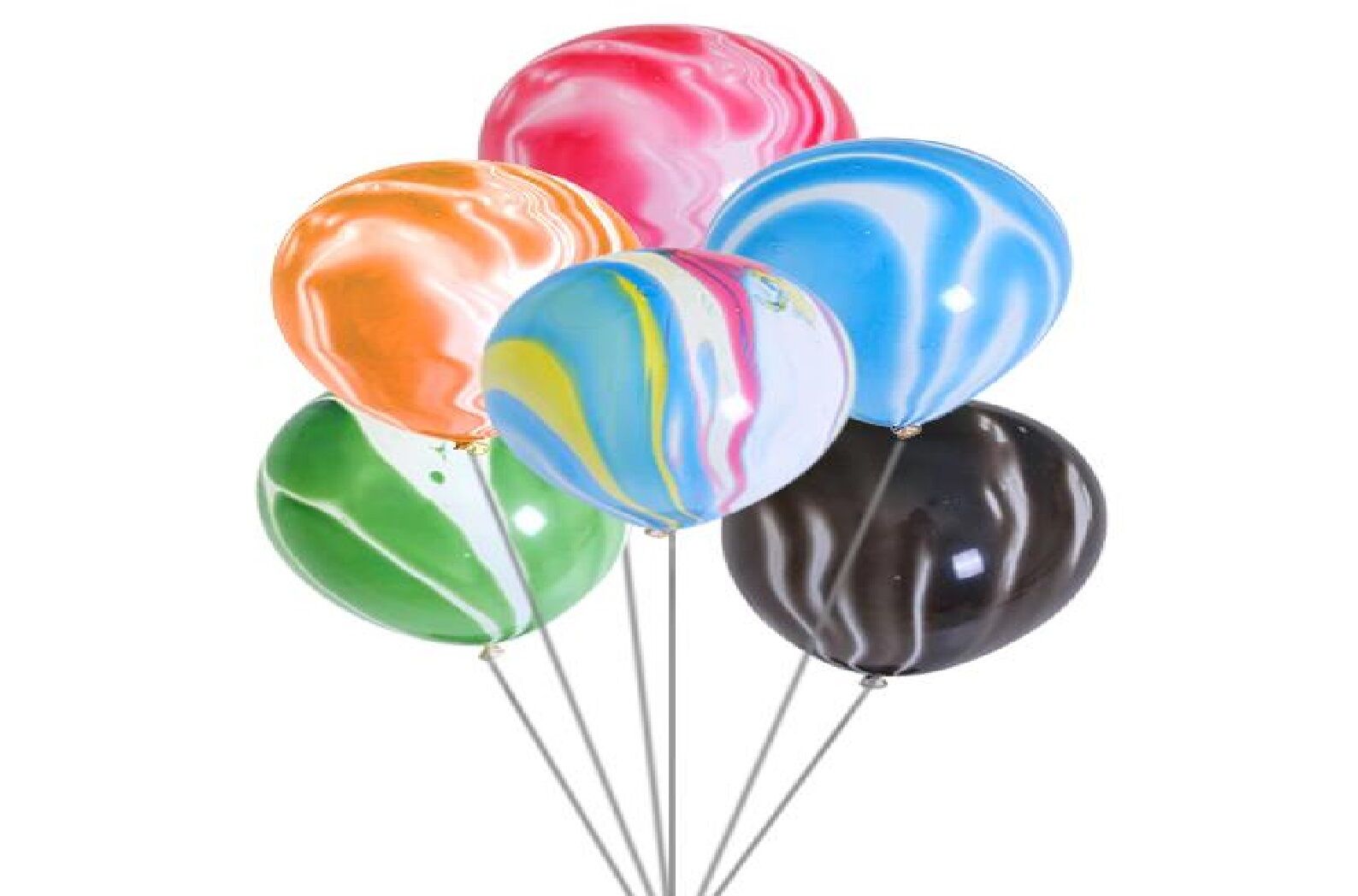 6'lı Mermer Renkli Lateks Balonlar