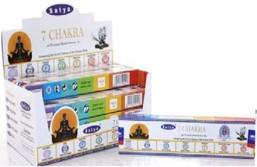 Satya Seven Chakras 7 Çakra Çubuk Tütsü Seti (12 Paket x 15gr)