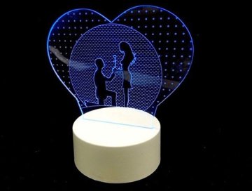 3D Kalp Şeklinde Sevgili Gece Lambası