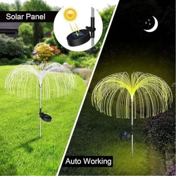 Kablosuz Güneş Enerjili Denizanası Bahçe Aydınlatma Işığı 2 set