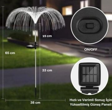 Kablosuz Güneş Enerjili Denizanası Bahçe Aydınlatma Işığı 2 set