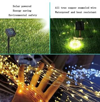Solar Güneş Enerjili Peri 200Led 8 Mod Bahçe Aydınlatma Işığı