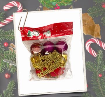 Mery Christmas Yılbaşı Çam Ağacı Süsleri (12 Parça)