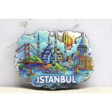 Hediyelik İstanbul Temalı Silikon Magnet (10 cm x 7 cm)