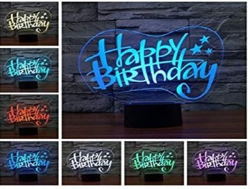 3D Doğum Günü Happy Birthday Dekoratif Gece Lambası