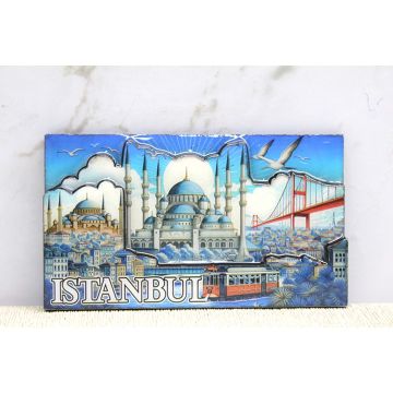 Hediyelik İstanbul Temalı Silikon Magnet (9.5 cm x 5.5 cm)