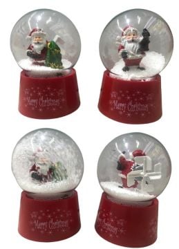 Işıklı Noel Baba Merry Christmas Püskürtmeli Müzikli Cam Kar Küresi