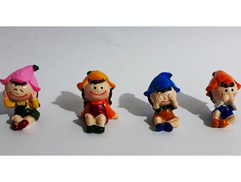 4'lü Mini Dekoratif Görmedim Duymadım Bilmiyorum Biblo