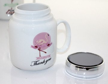 Flamingo Tasarım Ayna kapaklı Kupa Bardak