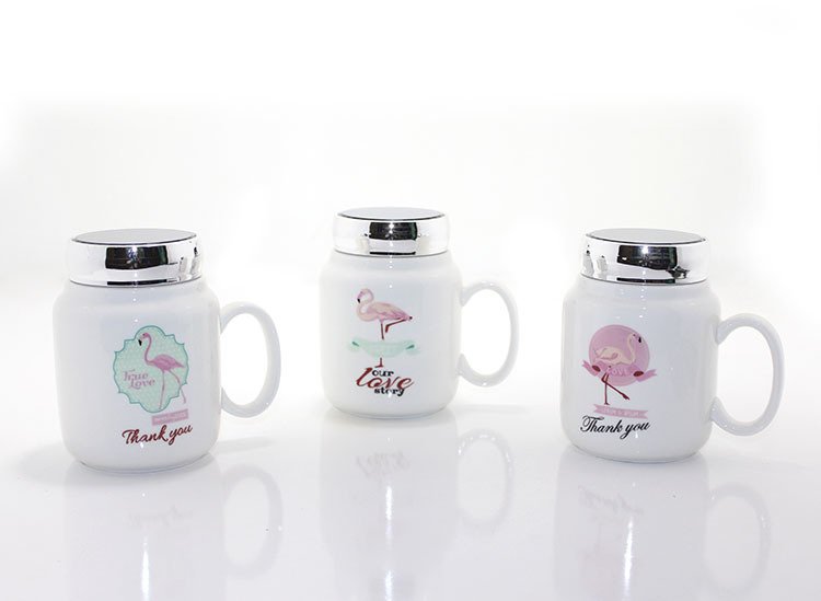 Flamingo Tasarım Ayna kapaklı Kupa Bardak