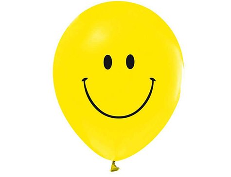 12 İnç Sarı Gülen Yüz Balon (100 Adet)