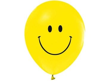 12 İnç Sarı Gülen Yüz Balon (100 Adet)