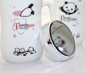 Panda Tasarım Ayna kapaklı Kupa Bardak