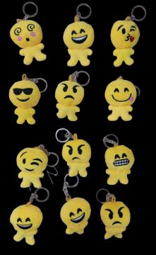 Sevimli Emoji Tasarımlı Anahtarlık Çanta Süsü (12 Adet)