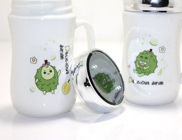 Delicious Durian Tasarım Ayna kapaklı Kupa Bardak